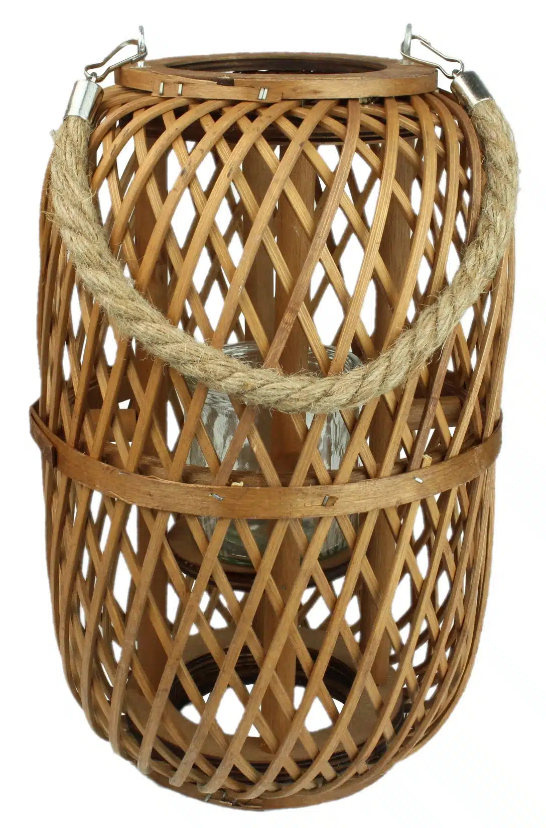 Lampion Bambusowy Świecznik Ze Sznurem 30 cm