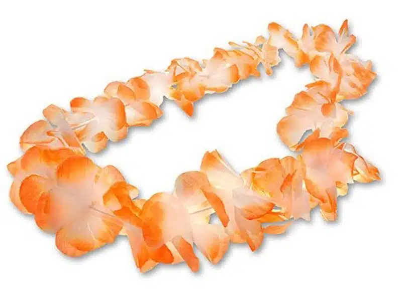 Naszyjnik hawajski pomarańczowo-biały