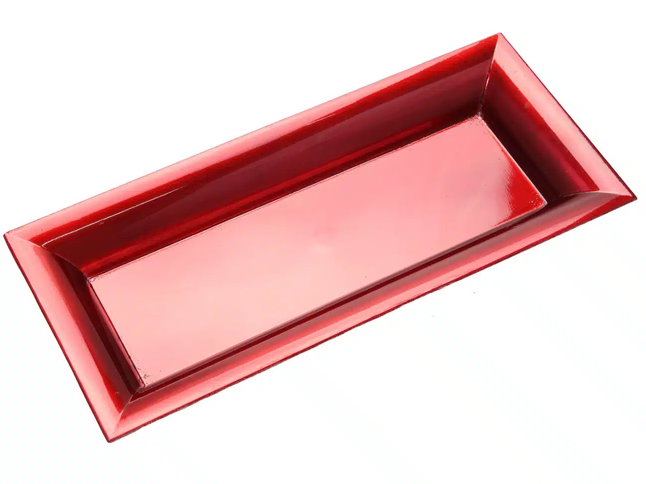 Plastikowy talerz, podkład prosty, czerwony 28x12cm