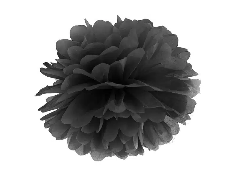 Pompon bibułowy 35cm Czarny