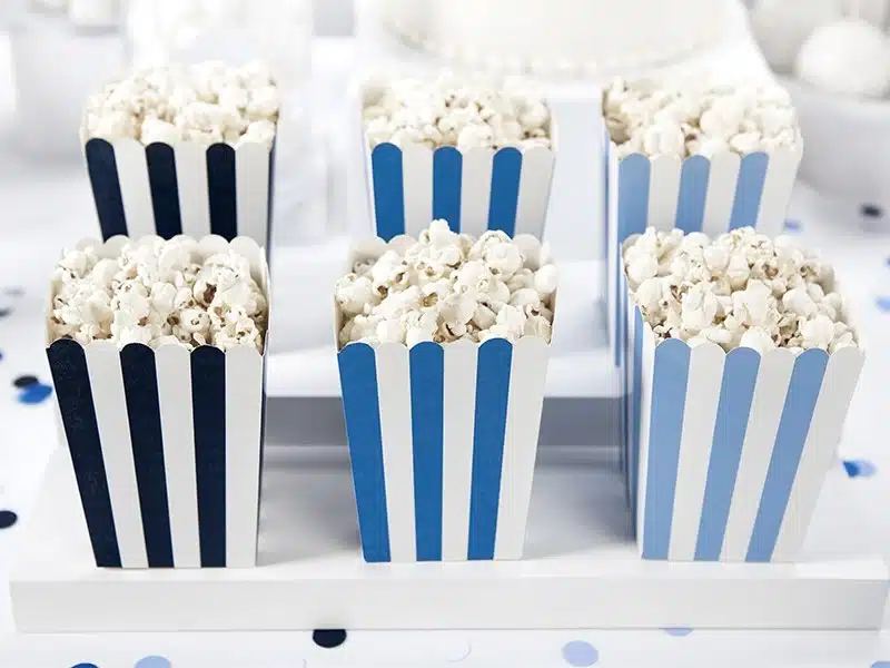 Pudełka na popcorn seria Samolocik niebieskie 6 sztuk