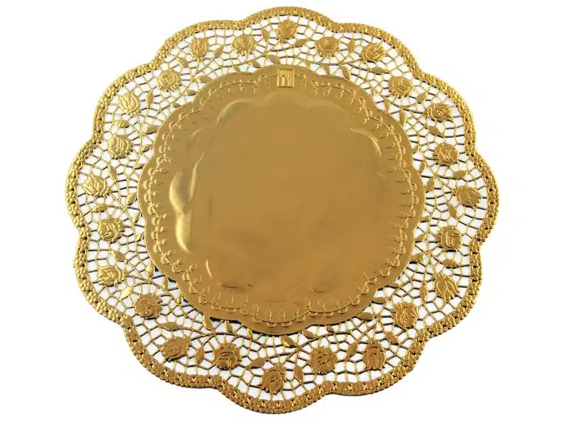Serwetka ażurowa 28 cm złota