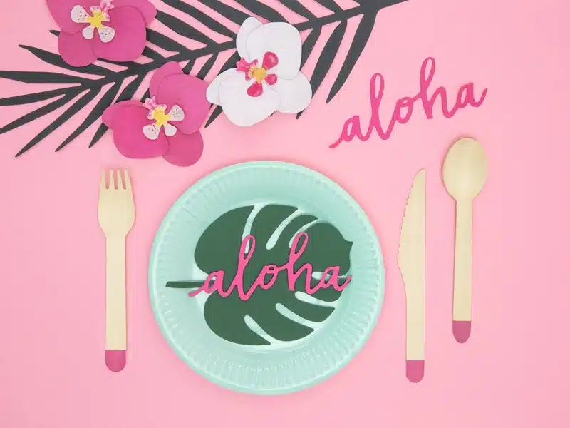Wizytówki na stół Aloha Monstera