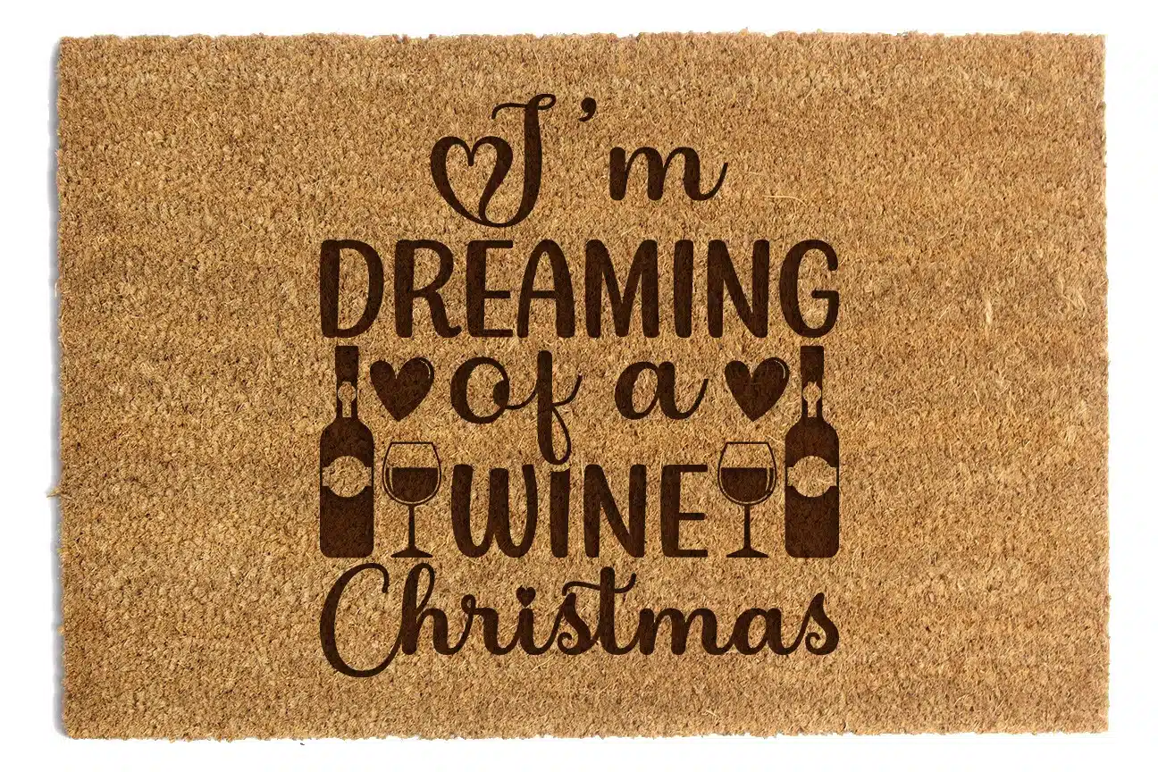 Wycieraczka z kokosa I'm Dreaming of a wine Christmas 