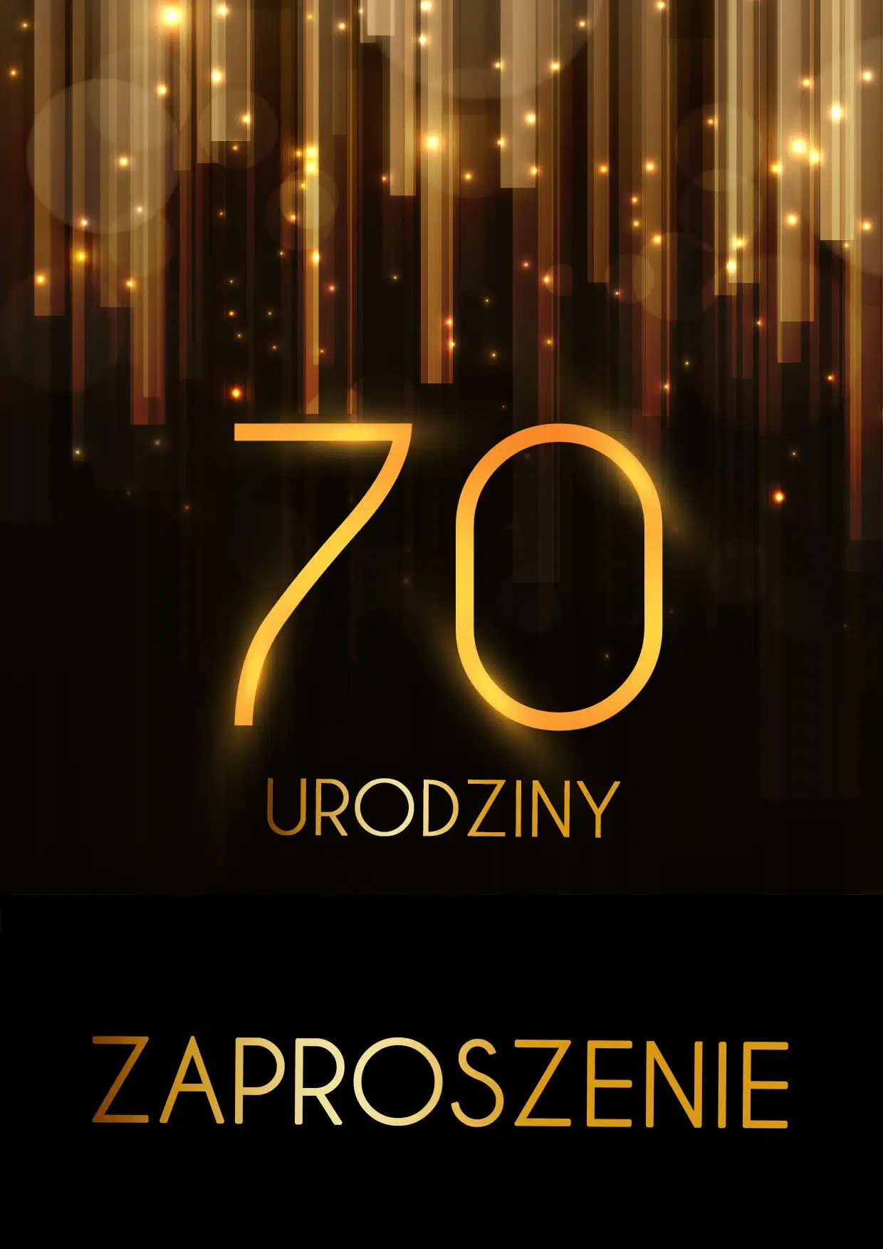 Zaproszenie na 70 urodziny Złota Kurtyna