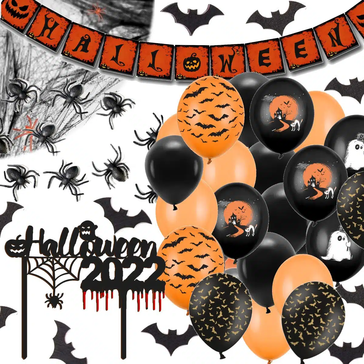 Zestaw Na Halloween Mroczny Pomarańczowo-Czarny