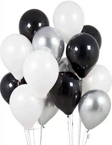 Zestaw na Urodziny Balony Blacksilver 24 szt.