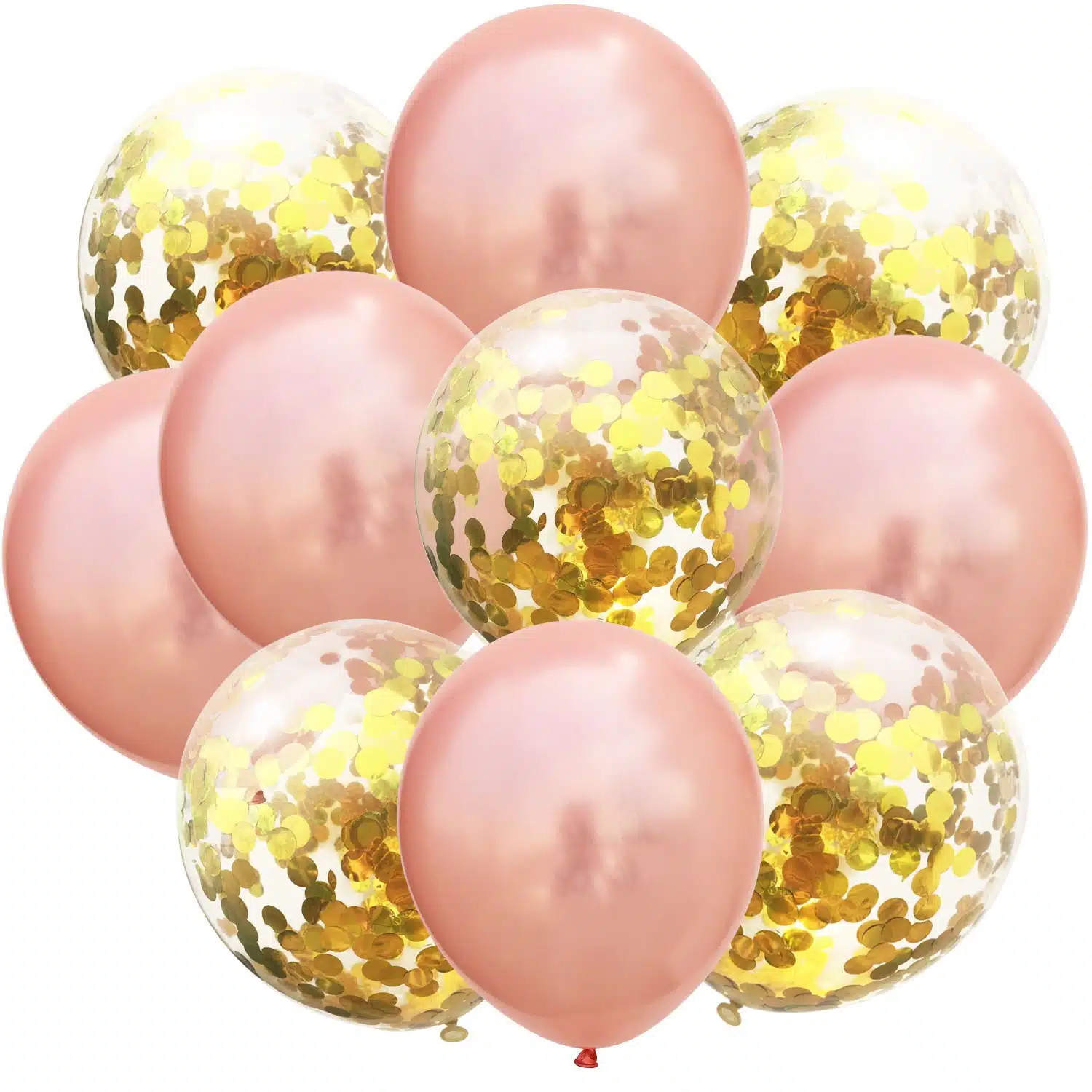 Zestaw na Urodziny Balony Rose Gold i Złote Konfetti