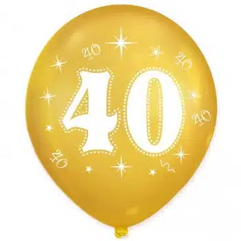Złote balony na 40 urodziny 10 sztuk