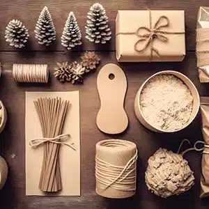 Materiały świąteczne i dodatki do pakowania prezentów i ozdabiania.