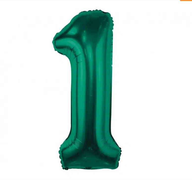 Balon Foliowy Cyfra “1” 85cm Zielona