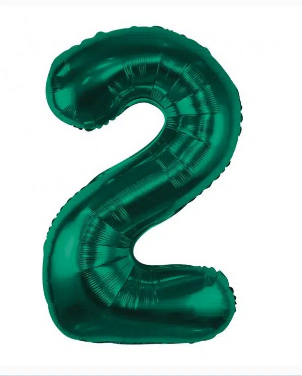 Balon Foliowy Cyfra “2” 85cm Zielona