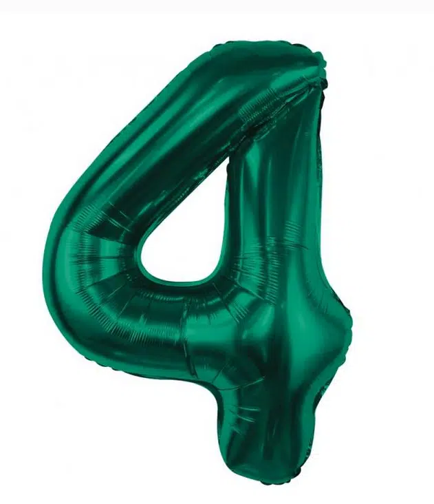 Balon Foliowy Cyfra “4” 85cm Zielona