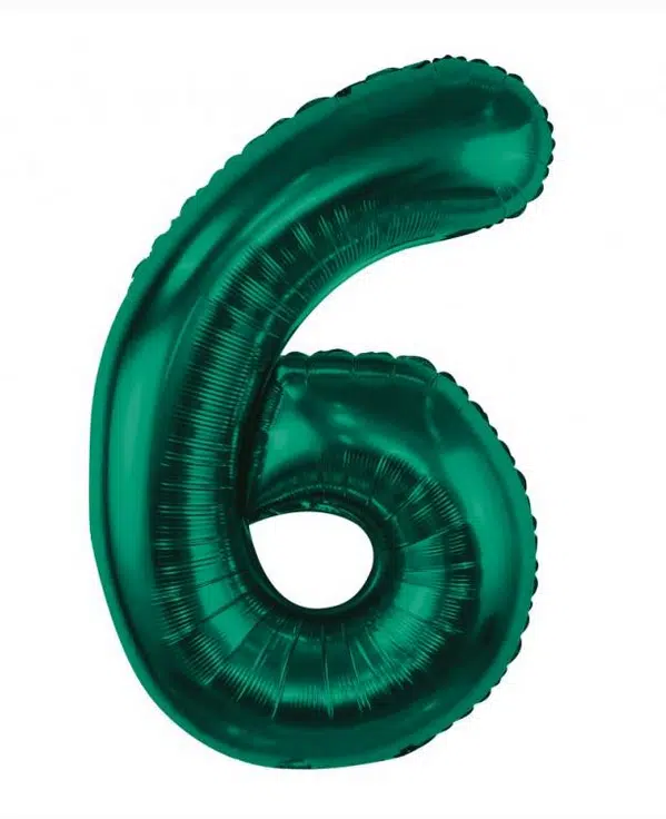 Balon Foliowy Cyfra "6" 85cm Zielona