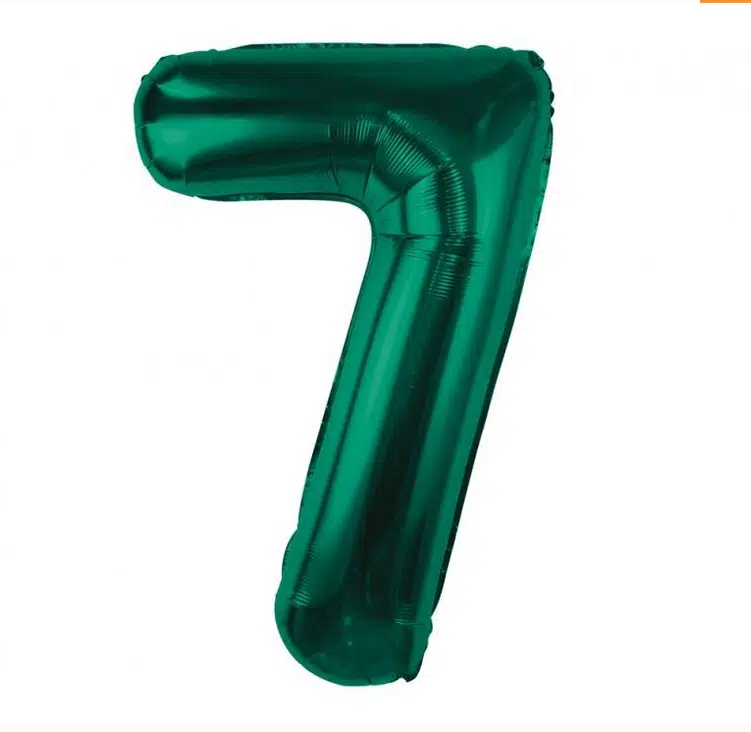 Balon Foliowy Cyfra "7" 85cm Zielona